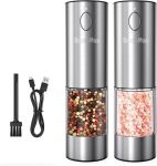 Electric Pepper Grinder Set Rechargeable And Adjustable Coarseness