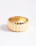 Goldair Gold Plated Textured Band Ring - M l