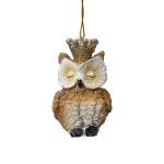 Polyresin Owl With Eyes Closed 4.1X3.6X6.8CM