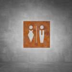 Toilet Male And Female Sign D06 - Rust - Powder Coated Aluminum