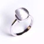 Aster Silver Stack Light Grey Crystal Ring - 8 Light Grey Crystal