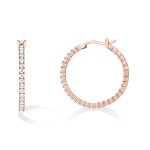 Pavoi 14K Gold Plated 925 Sterling Silver Post Cubic Zirconia Hoop Earrings Rose Gold Hoops 30MM