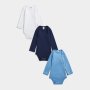 Jet Baby Boys 3 Pack Light Blue Cotton Core Vests