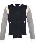 Men's Ua Rival Fleece Amp Varsity Bomber Jacket - BLACK-001 Md