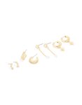 Goldair Gold Plated Cubic Zirconia Celestial Hoop & Chain Drop Earrings 4-PACK