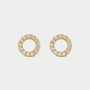 Goldair Gold Plated Sterling Silver Cubic Zirconia Circle Stud Earrings