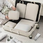6-PIECE Travel Organizer Set Simple Style Pouches Washable Packing Cubes With Zippers For Luggage Management