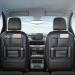 1PC Multi-functional Car Seat Back Organizer - Polished Faux Leather Storage Bag For Vehicle Interior Accessories