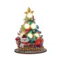 Light-up Wooden Craft Christmas Tree Tabletop Decorative Ornament