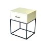 Kilimanjaro White Side Table One Drawer - Round Handles