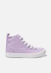 Cotton On Classic Canvas High Top Trainer - Vintage Lilac Washed Canvas