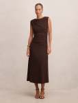 Alisa Ruched Jersey Midi Dress - 20 Freckle