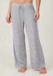 Cotton On Sleep Recovery Asia Fit Wide Leg Pant - Grey Marle Rib