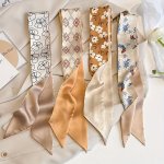 Elegant 4PCS Vintage Floral Silk Scarf Headbands Set - Soft Comfortable Hair Accessories With Delicate Streamer Details For Wome