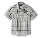 Bar & Shield Staple Short Sleeve Shirt – Plaid – Ghost Gray & Asphalt