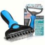 Dual-sided Dog Grooming Brush - Stainless Steel Pet Hair Remover Non-electric Wide Teeth For Easy Detangling & Shedding Control