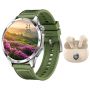 Green Smart Watch & Earbuds Set - 1.52 Touchscreen Activity Tracker