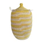 Yellow Woven Laundry Basket