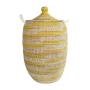 Yellow Woven Laundry Basket