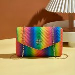 Women's Casual Wave Pattern MINI Crossbody Bag Pu Material Rainbow Purse For Party Outfits 17.78CMX 10.92CM