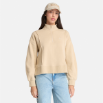 Lush Quarter Zip Sweatshirt For Women - XL Beige