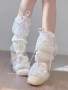 Star River Leg WARMERS|1 Pair Spring/summer Ballet Style Lace Bow Knitted Leg Warmers Japanese School Dopamine Sweet Ribbon White Slouchy Leg Warmers Y2K Subculture