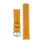 Mariner Water-resistant Leather Watch Strap In Gold Brown - 18MM Silver
