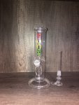 8& Inch Ice Glass Bong With Slider Roor Water Pipe