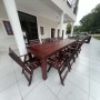 Outdoor Patio 4 12-Seater Without Cushions - Teak - 12-Seater