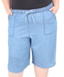 Ladies Chambray Denim Shorts - 60 Lt.wash