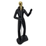 Resin Singer Decor Figurine Black And Gold 30CM