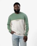 Retro Colour Block Ls Sweatshirt Green - 2XL