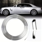 Chrome Moulding Trim Strip 6 Meters Car Door Edges Scratch Guard Protector Cover Strip Roll Metal Moulding Trim Strip