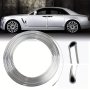 Chrome Moulding Trim Strip 6 Meters Car Door Edges Scratch Guard Protector Cover Strip Roll Metal Moulding Trim Strip