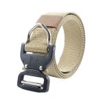 Heavy Duty Metal Buckle Military Style Survival Nylon Tactical Belt-khaki