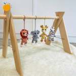 Baby Safari Collection - Premium Beech Wood Stand And Crochet Dangles