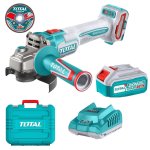 Total Tools - Cordless Angle Grinder 20V Including 4AH Battery And Charger