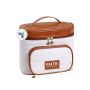 2-IN-1 Large Capacity Pu Travel Jewelry Organizer Cosmetic Storage Bag