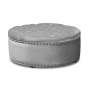 Tia Velvet Tufted Round Ottoman - Grey