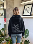 Line Art Summer Hoodie - Black - Small