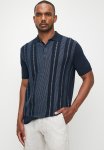 Ben Sherman Birdseye Stripe Polo - Dark Navy