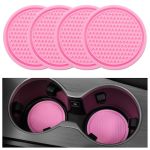 Singaro Car Cup Coaster 4PCS Universal Non-slip Cup Holders Embedded In Ornaments Coaster Car Interior Accessories Pink