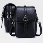 Ladies Front Buckle Boxy Bag - Black