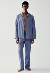Relaxed Fit Pyjamas - Light Blue Pinstriped