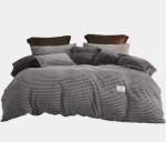 Smte Dream World Striped Duvet Cover Set Grey With Keychain