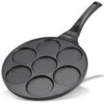 Kretaely Nonstick Pancake Pan Pancake Griddle With 7-MOLD Design MINI Pancake Maker With Pfoa Free Coating-black