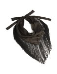 Black Fabric Triangular Fringe Scarf