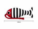 The Captains Catch Fish Cushion & Tug Toy - Petite 40CM Black & White Stripes