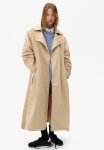 Shoulder-pad Trench Coat - Beige