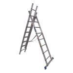 Aluminium Combination Ladder – Double Sided – Medium Duty 5-IN-1 Ladder – 8 Rung – 5.2M